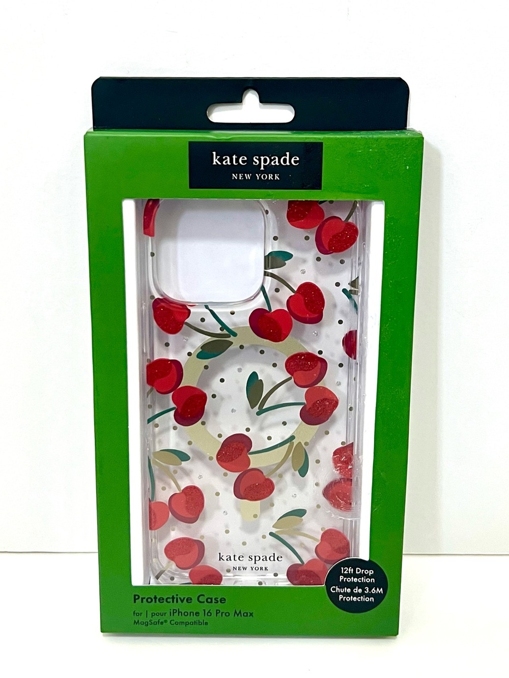 KATE SPADE Cherry Dot MagSafe IPhone 16 Pro Max hardshell phone case❤️❤️ - Picture 7 of 10